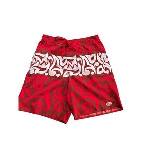 Quicksilver Men's Red Hawaiin Board Shorts L